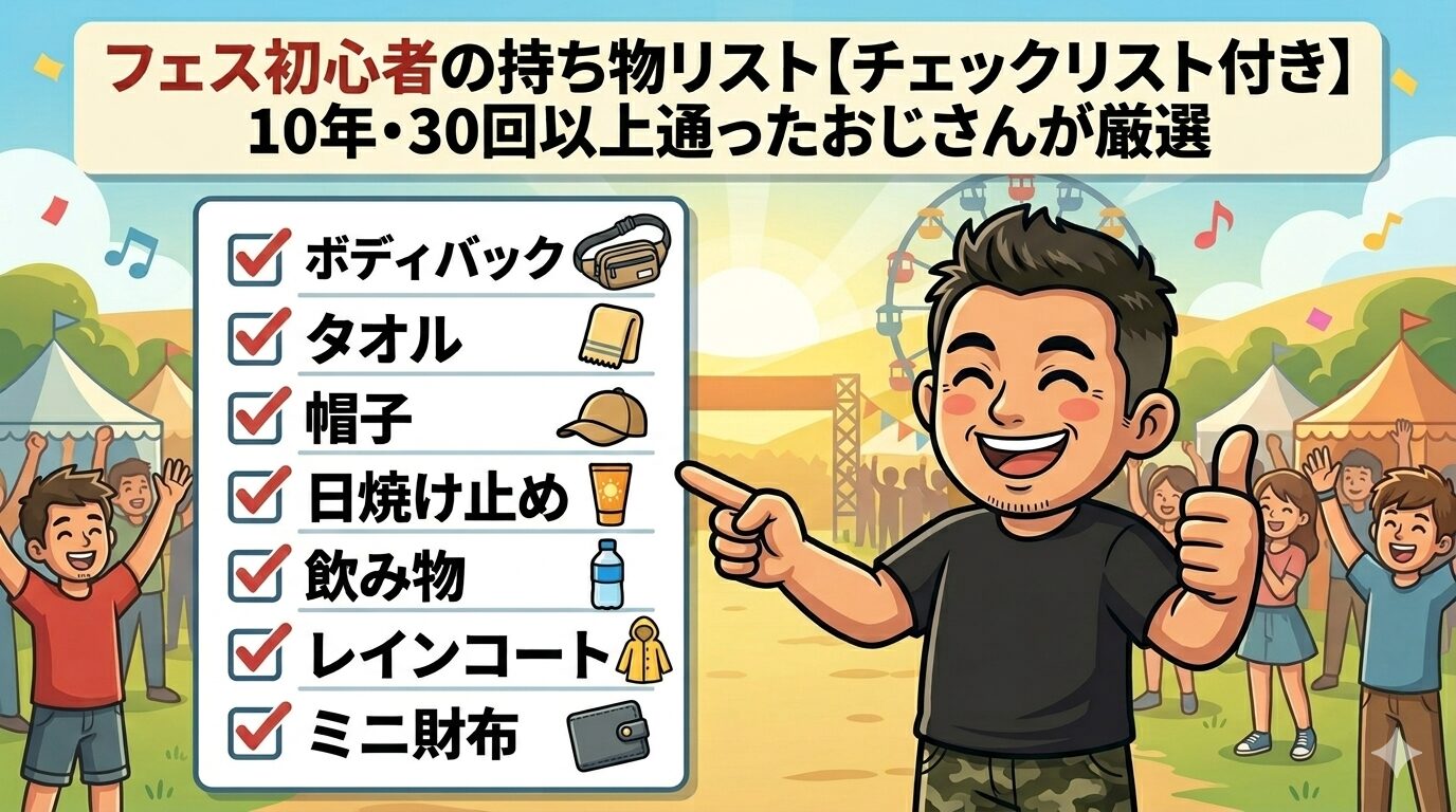 フェスの持ち物一覧のアイキャッチ画像