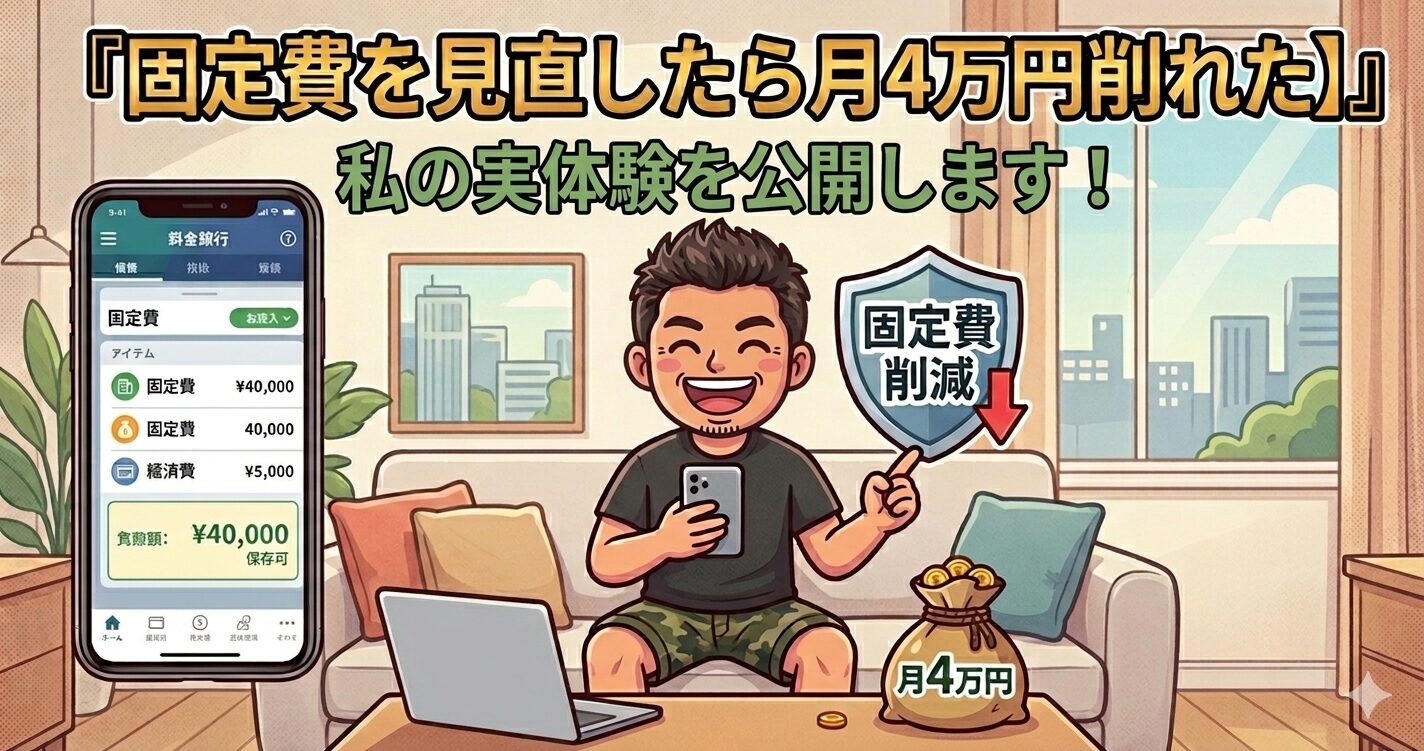 固定費を月4万円削減した画像