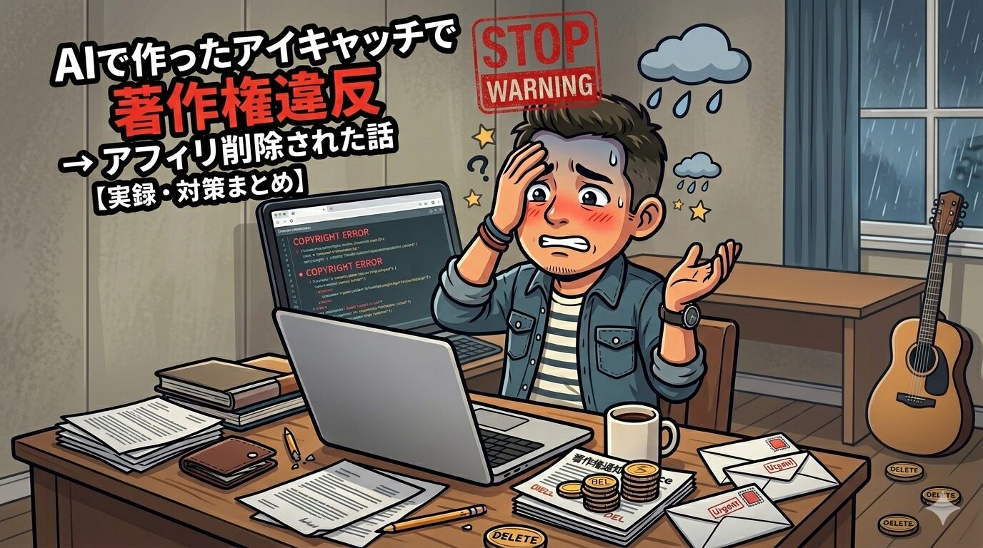ブログがアフィリエイトサービスの規約違反で削除された話のアイキャッチ画像